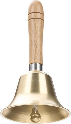 Super Laute Handglocke, Metall Glocken mit Holzgriff, Massivmessing Rufglocke für ältere Menschen zu Hause, Hochzeit, Tiertraining, Büro, Abendessen, Meditation, Musikunterricht und Service von Jognee