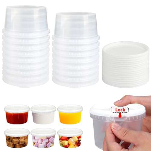 Jogoico 20 Stk. Aufbewahrungsdosen mit Deckel, 165ML Frischhaltedosen Auslaufsichere Salad Dressing Container Mikrowellengeeignete Kunststoffbehälter Kühlbare Kleine Dosen für Soßen Dips Gewürze Jogoico 20 Stk. Aufbewahrungsdosen mit Deckel, 165ML Frischhaltedosen Auslaufsichere Salad Dressing Container Mikrowellengeeignete Kunststoffbehälter Kühlbare Kleine Dosen für Soßen Dips Gewürze von Jogoico