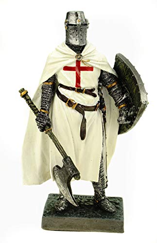 Joh. Vogler GmbH Deutscher Tempelritter mit Axt + Schild 18 cm Figur Templer Ritter Templerkreuz Deko Skulptur von Joh. Vogler GmbH