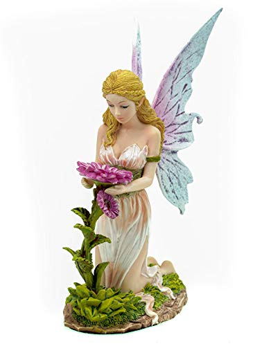 Joh. Vogler GmbH Kleine Frühlingsfee Florina kniet vor Blume 16 cm Figur Skulptur Engel Fairy Elfe von Joh. Vogler GmbH