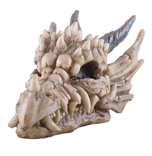 Joh. Vogler GmbH Kleiner Drachenschädel detailreiche Dekofigur aus Polyresin handbemalt 14x7x7 cm – Fantasy Schädel Figur – mystische Drachen Deko für Zuhause, Regal & Sammler von Joh. Vogler GmbH