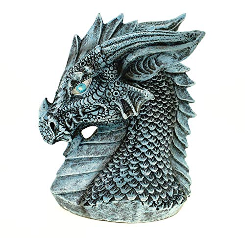 Spardose Eisdrache 12 cm aus Polyresin Sparschwein Drache blau von Joh. Vogler GmbH