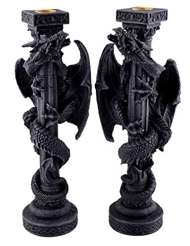 Vogler 766-3803 2er Set Kerzenständer Drache 31 cm Dragon Figur Kerzenhalter von Joh. Vogler GmbH