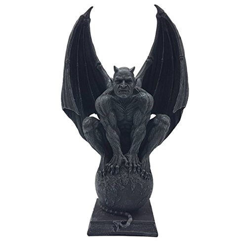 Vogler 766-7119 Dämon sitzt auf Weltkugel Gothic 31 cm Figur Demon Gargoyle von Joh. Vogler GmbH