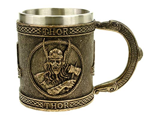 Vogler 816-932 Wikinger Krug Thor mit Metalleinsatz Becher Odin Nordmänner von Joh. Vogler GmbH