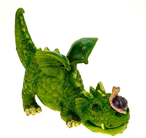 Vogler Kleiner Drache mit Schnecke auf Nase 14 cm Dragon Figurine Figur von Joh. Vogler GmbH