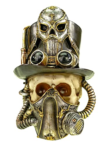 Vogler Totenschädel Steampunkschädel mit Brille und Gasmaske Steam Punk Totenkopf Schädel von Joh. Vogler GmbH