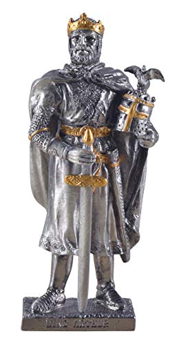 Veronese Zinnritter König Arthur mit Krone und Schwert 10 cm Figur Templer Deko Knight von Veronese