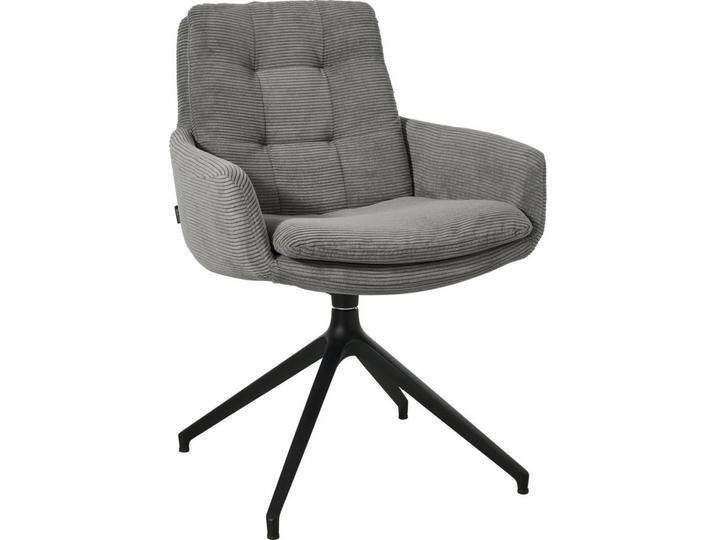 Johann Jakob ARMLEHNSTUHL, Grau, Metall, Drehkreuz, 63x90x69 cm, Blauer Engel, Goldenes M, DGM, OEKO-TEX® STANDARD 100, DGM-Emissionslabel, von Johann-Jakob