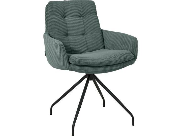 Johann Jakob ARMLEHNSTUHL, Grün, Schwarz, Rundrohr, Drehkreuz, 63x90x69 cm, Blauer Engel, Goldenes M, DGM, OEKO-TEX® STANDARD 100, DGM-Emissionslabel, von Johann-Jakob