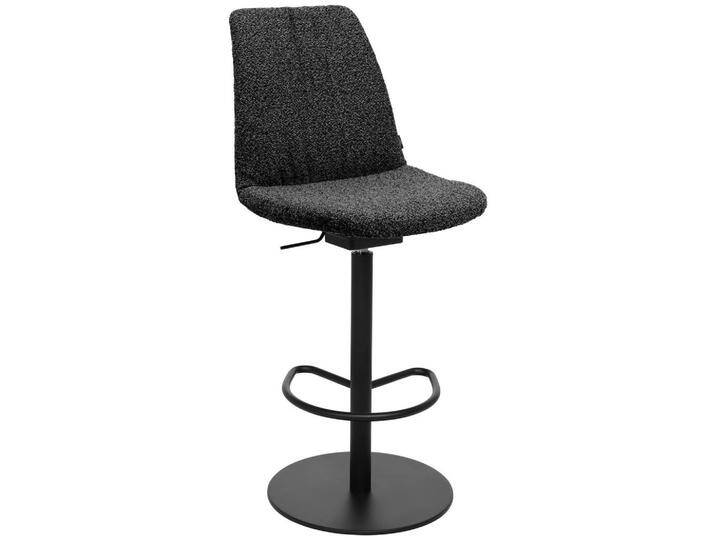 Johann Jakob BARHOCKER, Anthrazit, Metall, Drehteller, Säule, 59x115.5-126x39 cm, Sitzfläche 360° drehbar, Lederauswahl, Stoffauswahl, Esszimmer, von Johann-Jakob