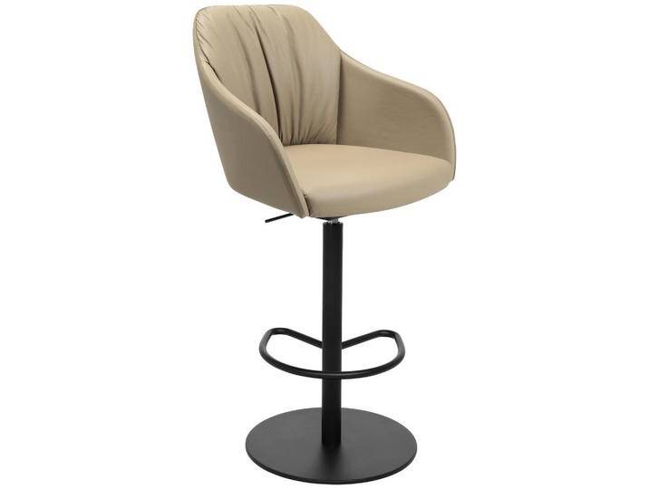 Johann Jakob BARHOCKER, Beige, Metall, Echtleder, Nappaleder, Drehteller, 59x109.5-120x42 cm, Sitzfläche 360° drehbar, Lederauswahl, Esszimmer, von Johann-Jakob