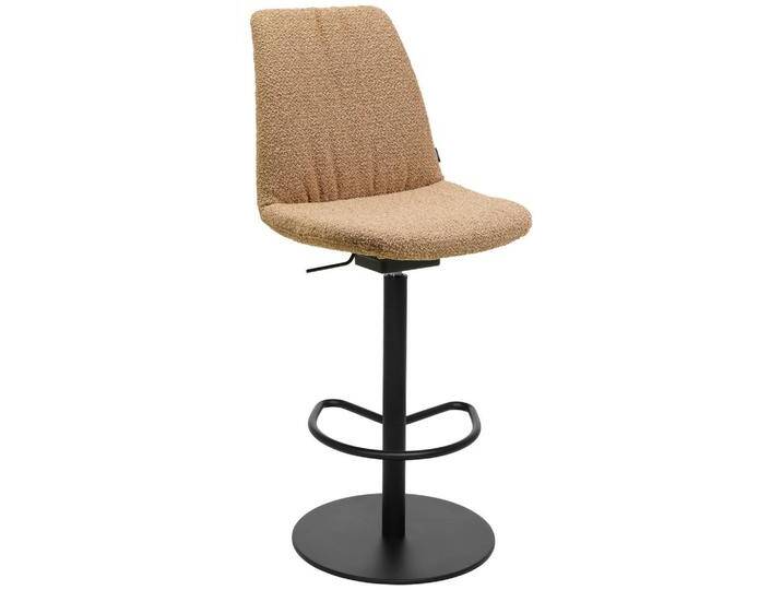 Johann Jakob BARHOCKER, Orange, Braun, Metall, Drehteller, Säule, 59x115.5-126x39 cm, Sitzfläche 360° drehbar, Lederauswahl, Stoffauswahl, Esszimmer, von Johann-Jakob