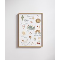 Affirmationsposter A4/ A3 | Affirmationen Für Kinder Bilder Kinderzimmer Deko Poster Kinderposter Boho | Nr.839-01 von JohannaBuegler