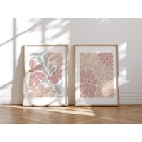 Poster Wanddeko Wohnzimmer | Deko Schlafzimmer Wandbild Abstrakte Blumen Druck A4/A3 | Nr.812-01 von JohannaBuegler