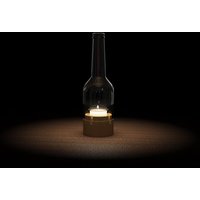 Design-Windlicht Sommerleuchte Aus Glasflasche Und Edelholz von Johannisfeuer