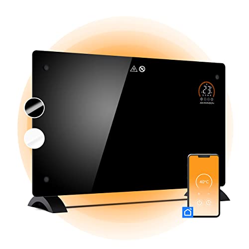 Johannson Elektroheizung mit Thermostat Aurora | Smart Home Heizung | Heizung elektrisch energiesparend | Elektroheizkörper | Konvektor Heizung 2000W | leiser als Heizlüfter von Johannson