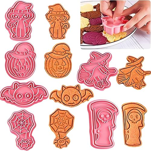 Johiux 6 Stück Halloween Ausstechformen Set,Keksausstecher Zum Halloween Backen Ausstechformen Kinder,Brotausstechformen Kinder,Halloween Element Ausstechformen. von Johiux