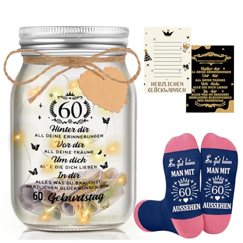 Johiux 60 Geburtstag Frau Mann LED Flaschenlicht Geburtstag mit Socken,60 Geldgeschenke Geburtstag Verpackungen,60.Geburtstag Geschenk Nachtlicht Geschenke Deko 60.Geburtstag Tischdeko. Johiux 60 Geburtstag Frau Mann LED Flaschenlicht Geburtstag mit Socken,60 Geldgeschenke Geburtstag Verpackungen,60.Geburtstag Geschenk Nachtlicht Geschenke Deko 60.Geburtstag Tischdeko. von Johiux