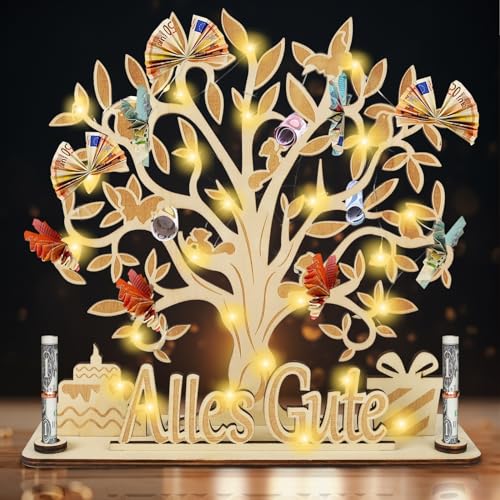 Johiux LED Geldgeschenke Verpackung,Personalisierte Geldgeschenke Geburtstag aus Holz,Geldgeschenk Hochzeit,Geldbaum Geldgeschenke Geburtstag für Männer Frauen,Lebensbaum Wunscherfüller Geldgeschenk Johiux LED Geldgeschenke Verpackung,Personalisierte Geldgeschenke Geburtstag aus Holz,Geldgeschenk Hochzeit,Geldbaum Geldgeschenke Geburtstag für Männer Frauen,Lebensbaum Wunscherfüller Geldgeschenk von Johiux