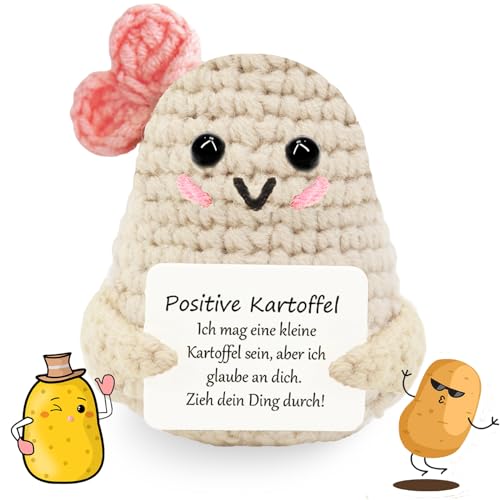 Johiux Mini Pocket Hug Positive Kartoffel,Geschenke für Freund,Lustig Geschenk für Freundin,Motivationsgeschenke,Kleiner Glücksbringer Beste Freundin,Kleine Umarmung Pocket Hug Potato Glücksbringer von Johiux