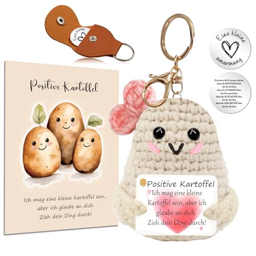 Johiux Positive Potato,Geschenk für Frauen,Lustige Positive Kartoffel,Glücksbringer,Motivationsgeschenke,Kleine Geschenk Beste Freundin,Umarmung Pocket Hug Kartoffel Glücksbringer Prüfung von Johiux