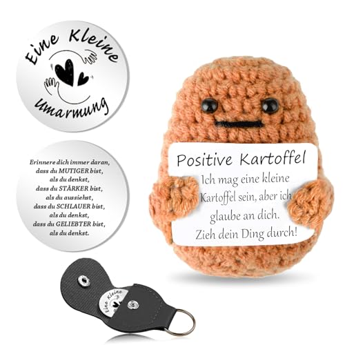 Johiux Pocket Hug Positive Kartoffel,Glücksbringer,Geschenk für Frauen,Lustige Positive Kartoffel,Mutmacher Geschenk,Umarmung Pocket Hug Glücksbringer Prüfung,Geschenke für Kollegen von Johiux