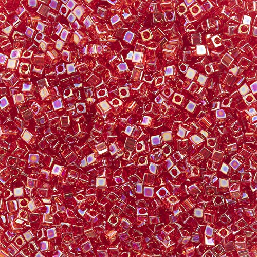 John Bead Miyuki Cube Beads 1.8mm Trans Ruby AB von John Bead