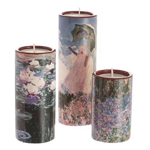 Beswick Set mit 3 Teelichthaltern aus Keramik Monet Artist Designs Lady Lilies Garden TS07MON von John Beswick