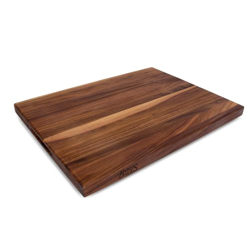 Boos Blocks WAL R02 Gourmet-Walnussholz-Schneidebrett von John Boos - 61 x 46 x 4 cm - beidseitig verwendbar, seitlichen Griffmulden. Amerikanisches Schwarzes Walnuss von John Boos