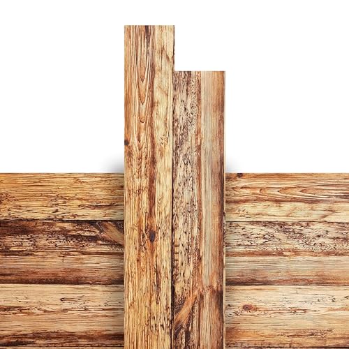Holz Wandverkleidung Vintage-Holz Retro Brown (0,96m2) Deko Verkleidung Wandpeneele Holzdeko für Wohnzimmer Schlafzimmer Bad & Küche einfache Montage mit Kleber Nagel o. Schrauben (Retro Brown) von John Paddle let's rOAR www.johnpaddle.com