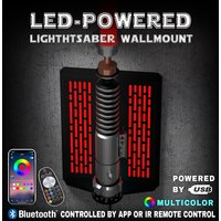 Led Lightsaber Wall Mount | Multicolor Vertical 4 Designs Fits All Lightsabers With Blade Usb Powered App Bluetooth & Ir Control von JohnFranklinArt
