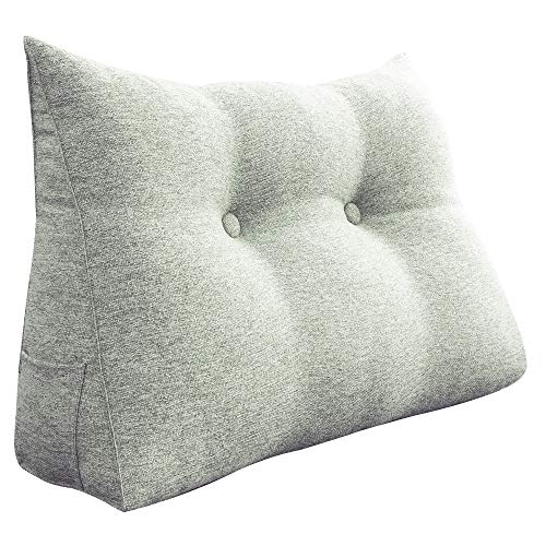 Johnear Rückenkissen Keilkissen Bett Lesekissen，Rückenlehne Kissen für Sofa Lendenkissen Bettkopfteil, Großes Dreieckige Bettkeil Bücherkissen Stützkissen (Weiß，80cm) von Johnear