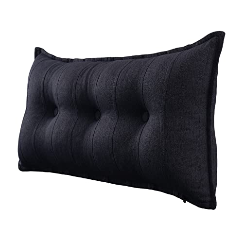 Johnear Rückenkissen für Sofa Bett Rückenlehne Großes Leinen Bücherkissen Lesekissen Lendenkissen für Couch Kopfteil Kopfkissen Wandkissen Beinkissen (dunkelgrau, 100 x 8 x 50 cm) von Johnear