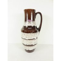 70Er Bodenvase Mit Henkel, Scheurich Keramik #13918 von JohnnyVintageShop