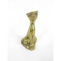 70Er Messing Katze #14908 von JohnnyVintageShop
