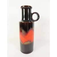 70Er Scheurich Keramik Vase Orange #15112 von JohnnyVintageShop