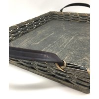 Amish Made Blau/Grau Medium Tablett Oder Casserole Basket von JohnsonGeneralShoppe