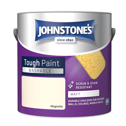 Johnstone's - Waschbare Farbe – Magnolie – mattes Finish – Dispersionsfarbe – sehr langlebig – schmutzabweisend – ungiftig und geruchsarm – 12 m² Deckkraft pro Liter – 2,5 l Johnstone's - Waschbare Farbe – Magnolie – mattes Finish – Dispersionsfarbe – sehr langlebig – schmutzabweisend – ungiftig und geruchsarm – 12 m² Deckkraft pro Liter – 2,5 l von Johnstone's