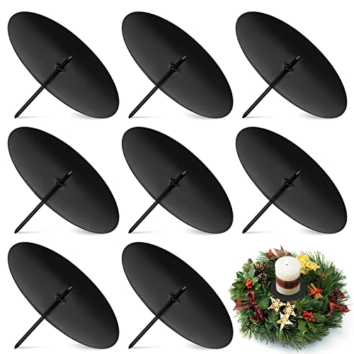 Kerzenhalter Adventskranz 8cm Adventskerzenhalter Metall Kerzenhalter für DIY Kranz Advent Weihnachten Tischdeko 8 Stück Schwarz von Johotone