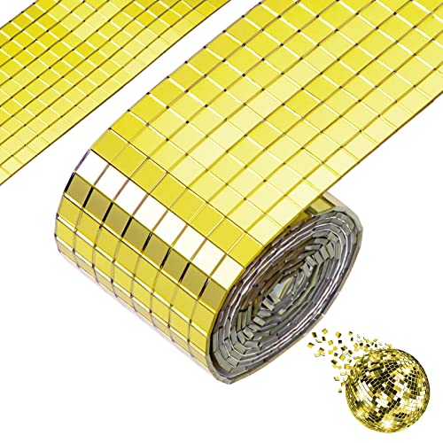 Spiegel Mosaik Fliesen Selbstklebend Quadratische Spiegel Mosaik Aufkleber Mini Glas für DIY Handwerk Dekoration Wandtattoos 3200 Stück 5 x 5mm Gold von Johotone