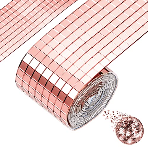 Spiegel Mosaik Fliesen Selbstklebend Quadratische Spiegel Mosaik Aufkleber Mini Glas für DIY Handwerk Dekoration Wandtattoos 3200 Stück 5 x 5mm Roségold von Johotone