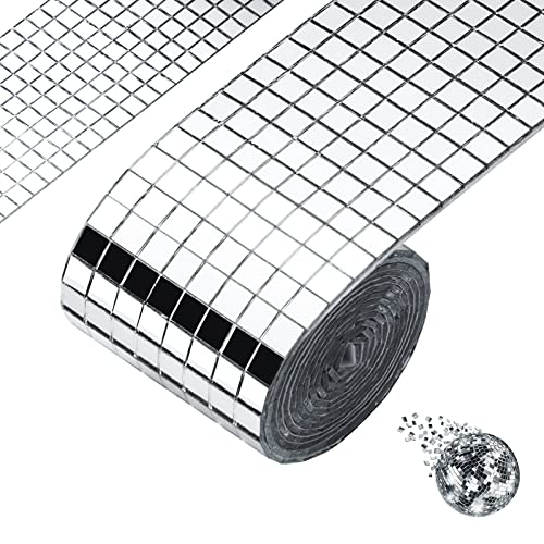 Spiegel Mosaik Fliesen Selbstklebend Quadratische Spiegel Mosaik Aufkleber Mini Glas für DIY Handwerk Dekoration Wandtattoos 3200 Stück 5 x 5mm Silber von Johotone