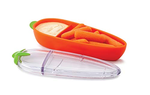 Joie 60044 Karotten-Snackbehälter, BPA-frei, LFGB zugelassen, unterteilter Lebensmittelbehälter für Snacks, Kunststoff, Orange von Joie
