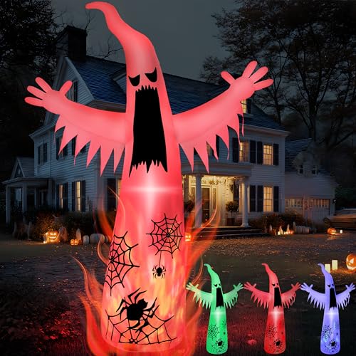 Joiedomi 12 Fuß aufblasbarer Halloween-Geist, riesige Außendekoration, aufblasbarer Halloween-Geist, Gartendekoration mit 3-farbigem blinkendem Flammenlicht für gruselige Rasenparty-Dekoration Joiedomi 12 Fuß aufblasbarer Halloween-Geist, riesige Außendekoration, aufblasbarer Halloween-Geist, Gartendekoration mit 3-farbigem blinkendem Flammenlicht für gruselige Rasenparty-Dekoration von Joiedomi