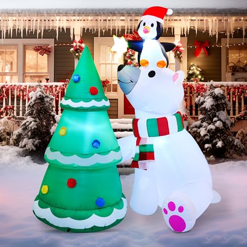 Joiedomi 6 ft Weihnachten Eisbär aufblasbare Dekoration, Eisbär mit Pinguin & Xmas Tree aufblasbar mit Build-in LEDs Blow Up Schlauchboote für Weihnachten Party im Freien, Hof, Garten, Winter-Deko Joiedomi 6 ft Weihnachten Eisbär aufblasbare Dekoration, Eisbär mit Pinguin & Xmas Tree aufblasbar mit Build-in LEDs Blow Up Schlauchboote für Weihnachten Party im Freien, Hof, Garten, Winter-Deko von Joiedomi