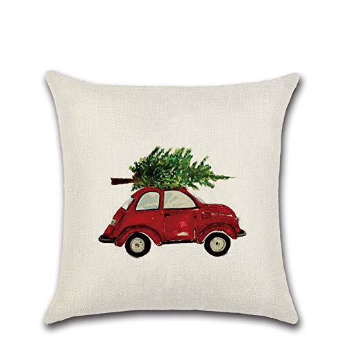 Joielavie Kissenhülle, Leinen, Baumwolle, gemischt, Auto, Fahrzeug, Weihnachtsbaum, quadratisch, Reißverschluss, Kissenbezug, Dekoration, Sofa, Bett, Haus, Sofa, 45 x 45 cm, #6 Joielavie Kissenhülle, Leinen, Baumwolle, gemischt, Auto, Fahrzeug, Weihnachtsbaum, quadratisch, Reißverschluss, Kissenbezug, Dekoration, Sofa, Bett, Haus, Sofa, 45 x 45 cm, #6 von Joielavie