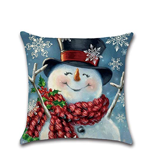 Joielavie Kissenhülle, Leinen, Baumwollgemisch, Schneemann, Schal, Schneeflocken, quadratisch, Gleiter, Dekoration, Weihnachten, Sofa, Bett, Haus, Sofa, Café, 45 x 45 cm, #1 Joielavie Kissenhülle, Leinen, Baumwollgemisch, Schneemann, Schal, Schneeflocken, quadratisch, Gleiter, Dekoration, Weihnachten, Sofa, Bett, Haus, Sofa, Café, 45 x 45 cm, #1 von Joielavie