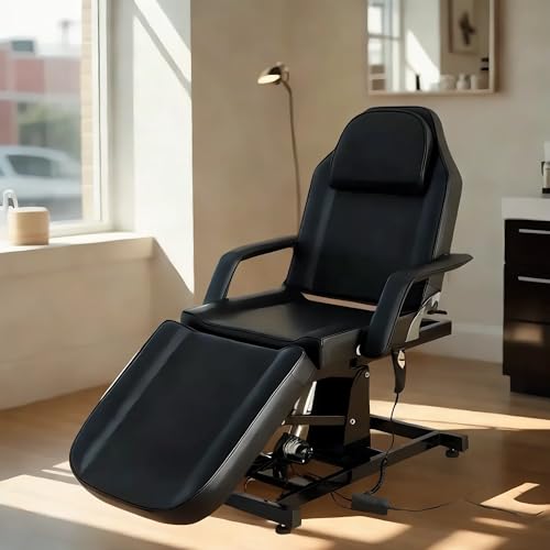 Joiemebi Verstellbare Massageliege Elektrisch Klappbare Massageliege für den Salon und zu Hause, 82 x 180 x 63-87 cm (Schwarz) von Joiemebi