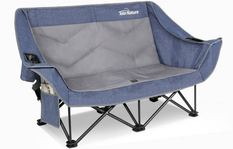Join Nature Campingstuhl Camping Sofa Klappstuhl Camping mit Armlehne camping couch (bis320kg belastbar, (2 Sitzer Faltstuhl, 1 St), für Garten Camping Strand), Stuhl 2Personen Faltstuhl Couch,Duo Deluxe Lounge Doppel von Join Nature